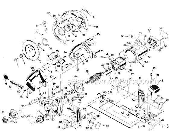 Page A Diagram and Parts List for 3047-09 Type 5 Black and Decker Circular Saw